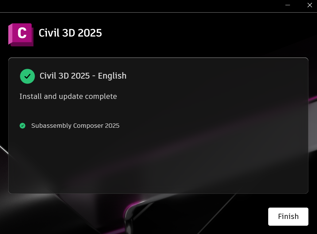 AUTODESK - Civil 3D - Install Wizard - Finish.png