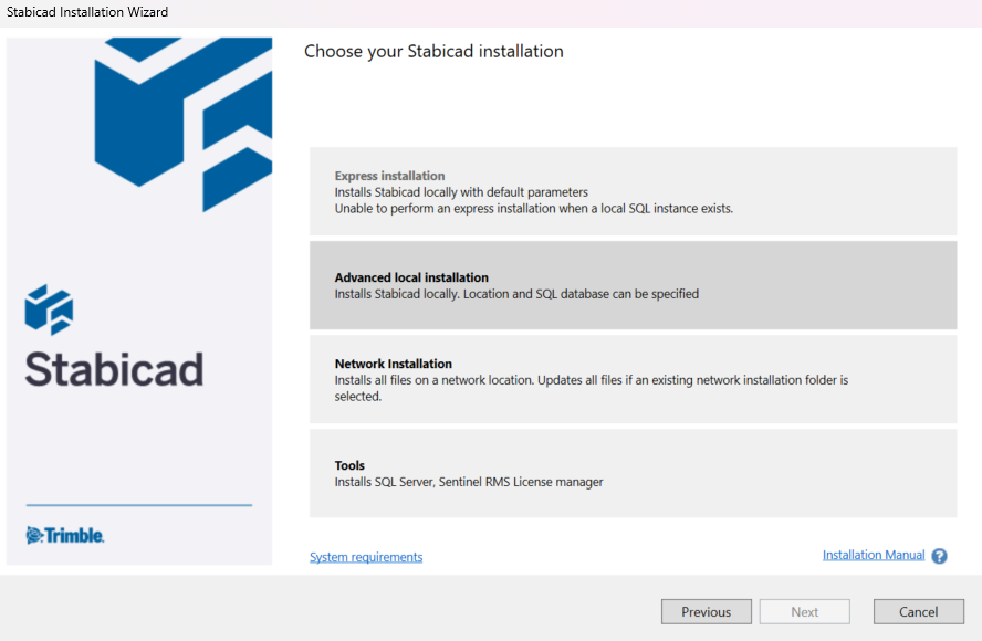 STABICAD - Installation Wizard - Choose Stabicad Installation (Advanced Local Installation).png