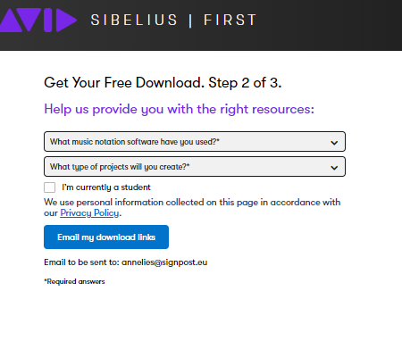 avid sibelius download student