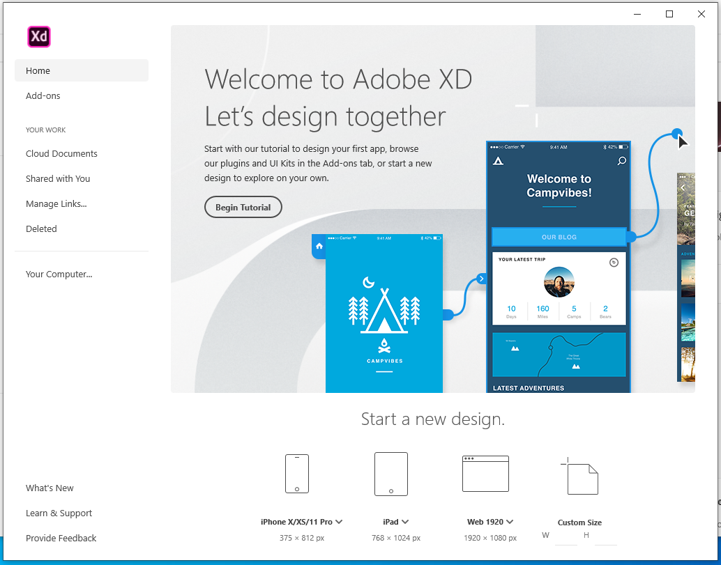 Adobe XD instaling