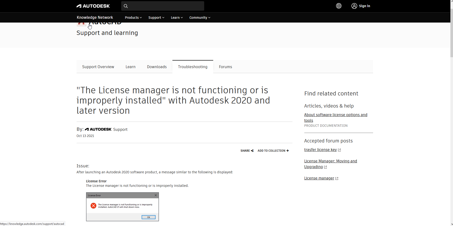 autodesk sign in error